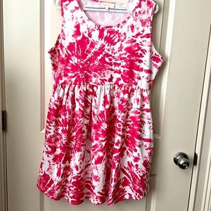 Pink flower dress with pockets